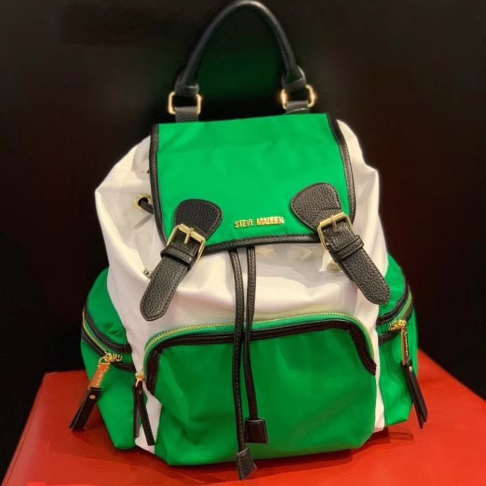 Steve Madden NYLON BACKPACK green and white